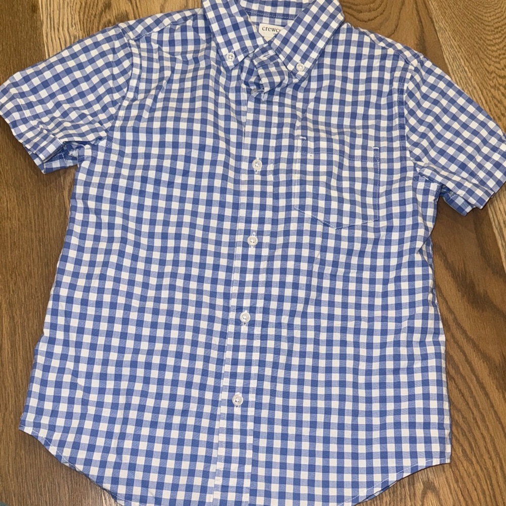 Crewcuts Blue and White Checkered Button Down Shirt